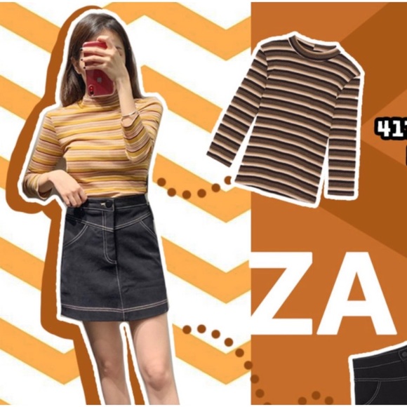 Zara Tops | Zara Mock Neck Top - Picture 1 of 9